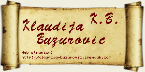 Klaudija Buzurović vizit kartica